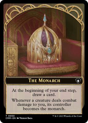 The Monarch // Cat (0030) Double-Sided Token card from Commander Masters
