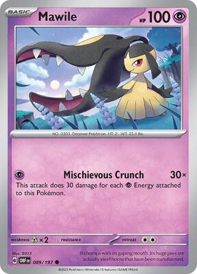 Mawile - 089/197 card from SV03: Obsidian Flames