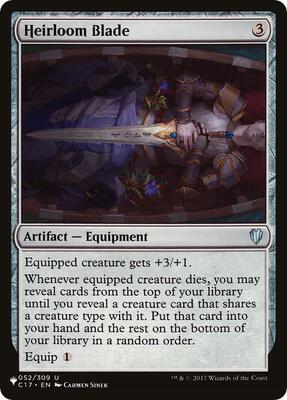 Heirloom Blade card from The List Reprints