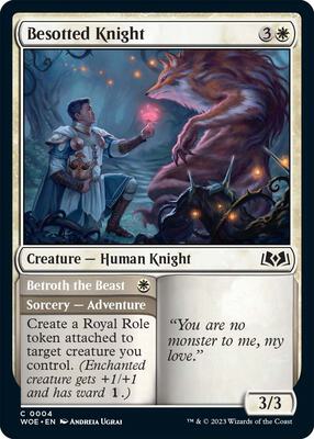 Besotted Knight card from Wilds of Eldraine