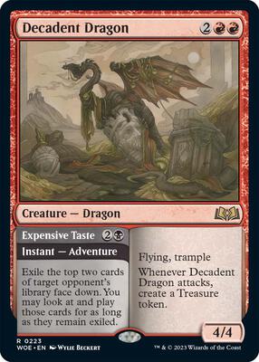 Decadent Dragon card from Wilds of Eldraine