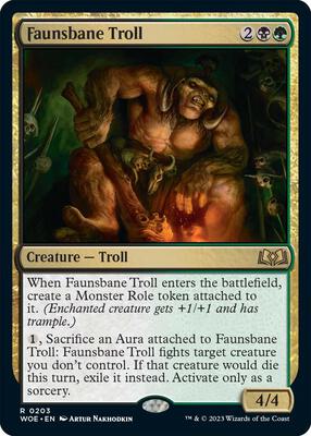 Faunsbane Troll card from Wilds of Eldraine