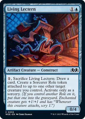 Living Lectern card from Wilds of Eldraine