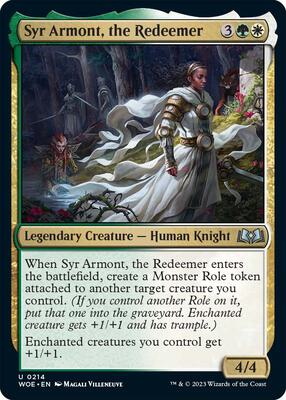 Syr Armont, the Redeemer card from Wilds of Eldraine