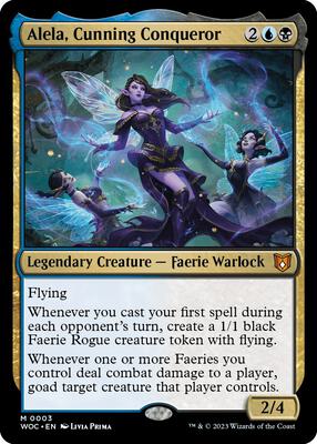 Alela, Cunning Conqueror card from Commander: Wilds of Eldraine