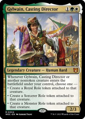 Gylwain, Casting Director card from Commander: Wilds of Eldraine