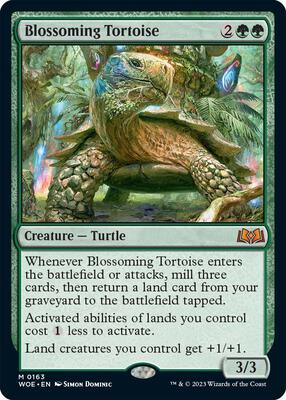 Blossoming Tortoise card from Wilds of Eldraine