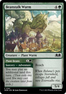 Beanstalk Wurm card from Wilds of Eldraine