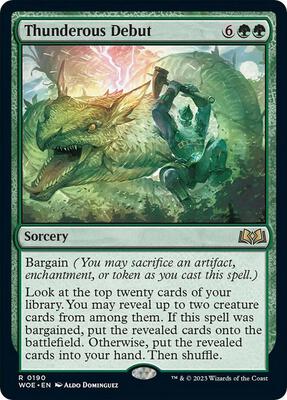 Thunderous Debut card from Wilds of Eldraine
