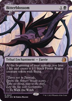 Bitterblossom card from Wilds of Eldraine: Enchanting Tales