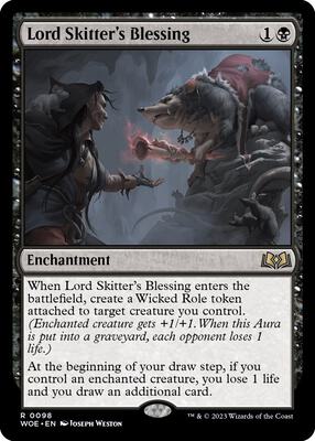 Lord Skitter's Blessing card from Wilds of Eldraine
