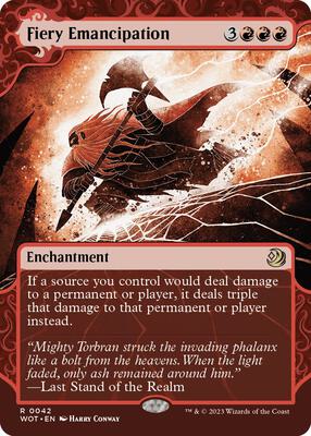 Fiery Emancipation card from Wilds of Eldraine: Enchanting Tales