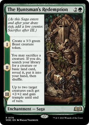 The Huntsman's Redemption card from Wilds of Eldraine