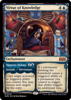 Virtue of Knowledge (Showcase) card from Wilds of Eldraine