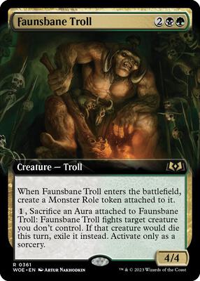 Faunsbane Troll (Extended Art) card from Wilds of Eldraine