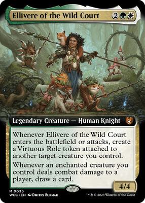Ellivere of the Wild Court (Extended Art) card from Commander: Wilds of Eldraine