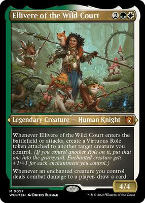 Ellivere of the Wild Court (Display Commander) - Thick Stock card from Commander: Wilds of Eldraine