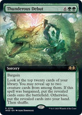 Thunderous Debut (Extended Art) card from Wilds of Eldraine