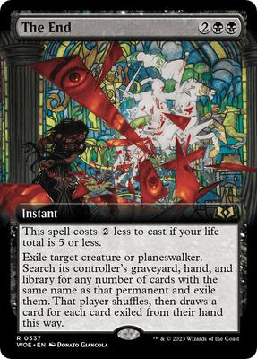 The End (Extended Art) card from Wilds of Eldraine