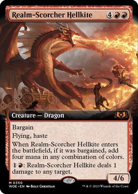 Realm-Scorcher Hellkite (Extended Art) card from Wilds of Eldraine