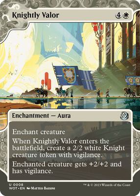 Knightly Valor card from Wilds of Eldraine: Enchanting Tales