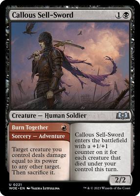 Callous Sell-Sword card from Wilds of Eldraine