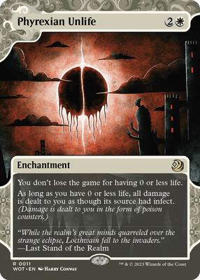Phyrexian Unlife card from Wilds of Eldraine: Enchanting Tales