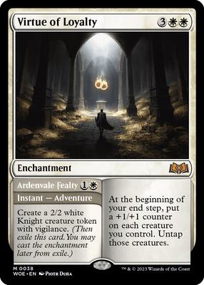 Virtue of Loyalty card from Wilds of Eldraine