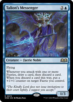 Talion's Messenger card from Wilds of Eldraine