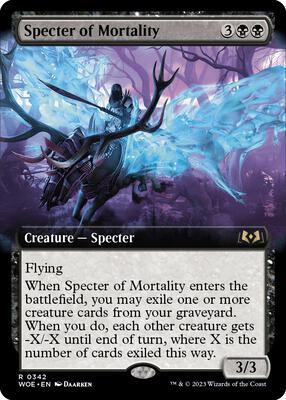 Specter of Mortality (Extended Art) card from Wilds of Eldraine
