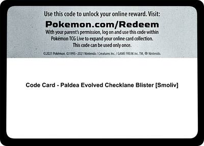 Code Card - Paldea Evolved Checklane Blister [Smoliv] card from SV02: Paldea Evolved