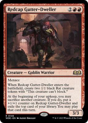 Redcap Gutter-Dweller card from Wilds of Eldraine