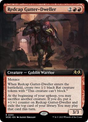 Redcap Gutter-Dweller (Extended Art) card from Wilds of Eldraine