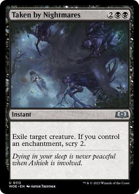 Taken by Nightmares card from Wilds of Eldraine