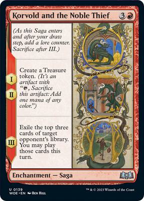 Korvold and the Noble Thief card from Wilds of Eldraine