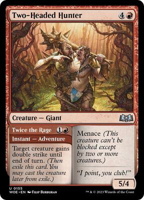 Two-Headed Hunter card from Wilds of Eldraine