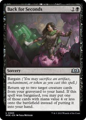 Back for Seconds card from Wilds of Eldraine