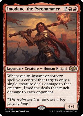 Imodane, the Pyrohammer card from Wilds of Eldraine