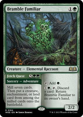 Bramble Familiar card from Wilds of Eldraine