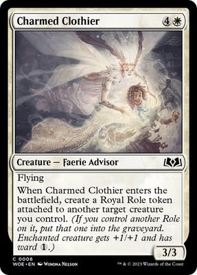 Charmed Clothier card from Wilds of Eldraine