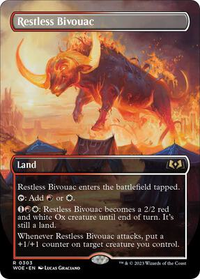 Restless Bivouac (Borderless) card from Wilds of Eldraine