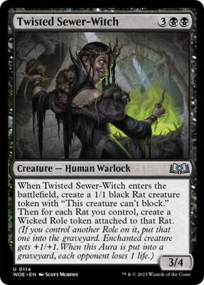 Twisted Sewer-Witch card from Wilds of Eldraine