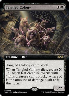 Tangled Colony (Extended Art) card from Wilds of Eldraine