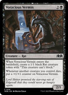 Voracious Vermin card from Wilds of Eldraine