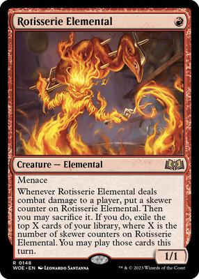 Rotisserie Elemental card from Wilds of Eldraine