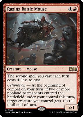 Raging Battle Mouse card from Wilds of Eldraine