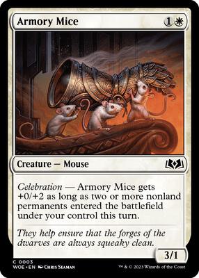 Armory Mice card from Wilds of Eldraine