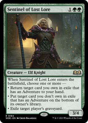 Sentinel of Lost Lore card from Wilds of Eldraine