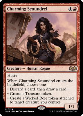 Charming Scoundrel card from Wilds of Eldraine