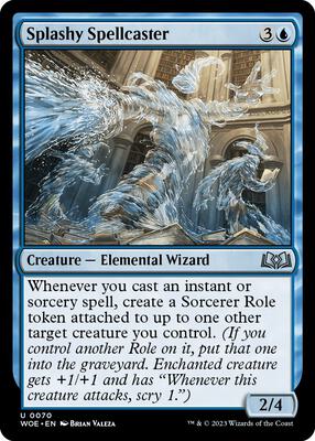 Splashy Spellcaster card from Wilds of Eldraine